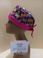 Blocks Stacked Pixie Skull Women's Surgical Scrub Hat/Cap Handmade