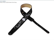 Levy’s Leather MSS3-2E-002, Leather & Suede Rose Embroidered Guitar Strap, New