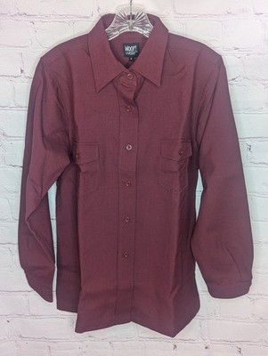 Woop! Wear Women's Baby Alpaca & Merino Wool Button-Up Tawny Port Shirt Size M