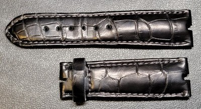Authentic Lang & Heyne Dresden Black Leather Watch Strap 20/18 mm,66+98mm