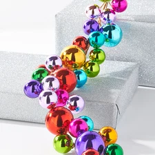 4' MULTI COLOR BALL GARLAND 48" Christmas RAZ Imports NEW G3416336