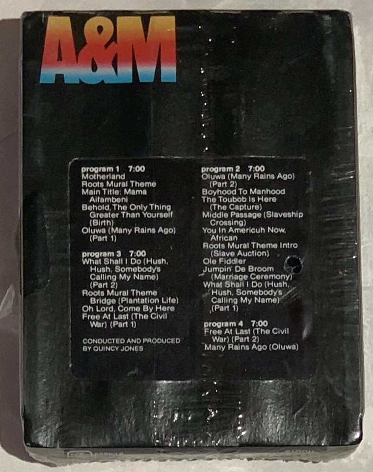 sealed 8-track tape Quincy Jones Roots TV miniseries soundtrack drums A&M 1977 - Image 3 of 4