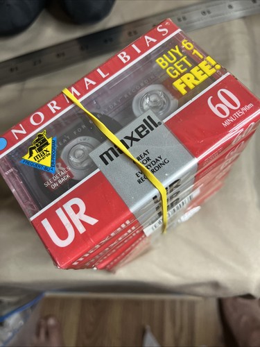 Maxell UR 60 Blank Audio Cassettes 60 min each New Sealed 7 Pack - Picture 2 of 5