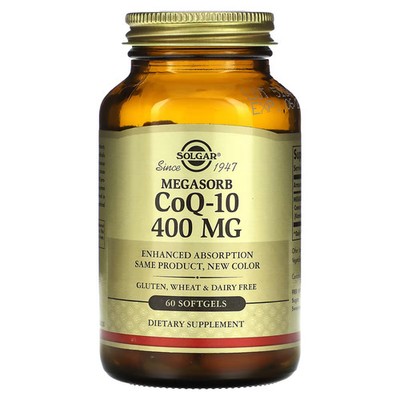 2 X Solgar, Megasorb CoQ-10, 400 mg, 60 Softgels