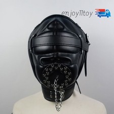 Bondage Mask Hood Open Mouth Irrigation Sensory Deprivation Dog Mask Hood