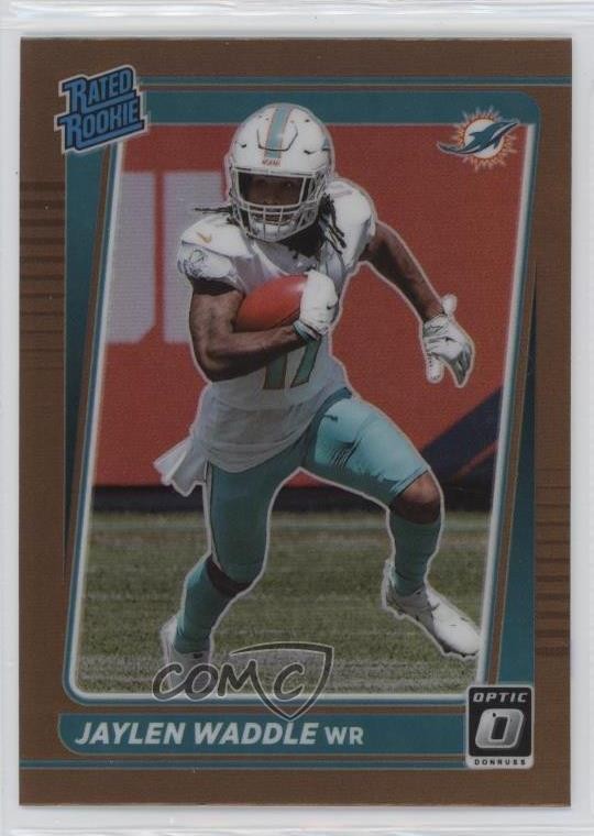 2021 Panini Donruss Optic Rated Rookie Bronze Prizm Jaylen Waddle #208 06e0