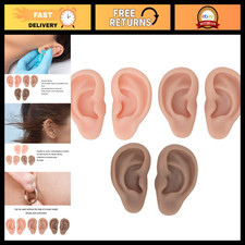 3 Pairs Silicone Ear Models - Soft Flexible Fake Ears for Piercing Practice Di