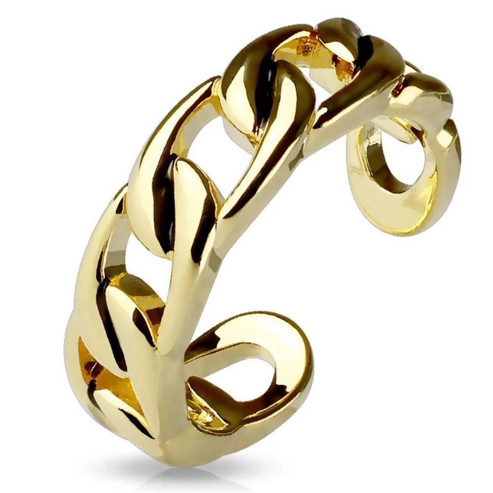 Zehenring Kettenglieder Silber Gold Messing Damen Zehring Toe-Ring Fuss-Schmuck