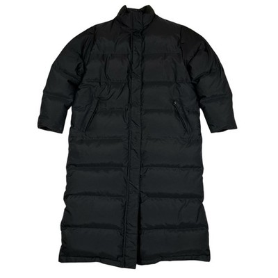 VTG LL Bean Long Black Heavy Down Puffer Coat Full Zip Size L