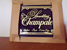 PLAQUE MIROIR CHAMPALE SCINTILLANTE vintage dorée - rose - extra sèche NEUVE ANCIEN STOCK !