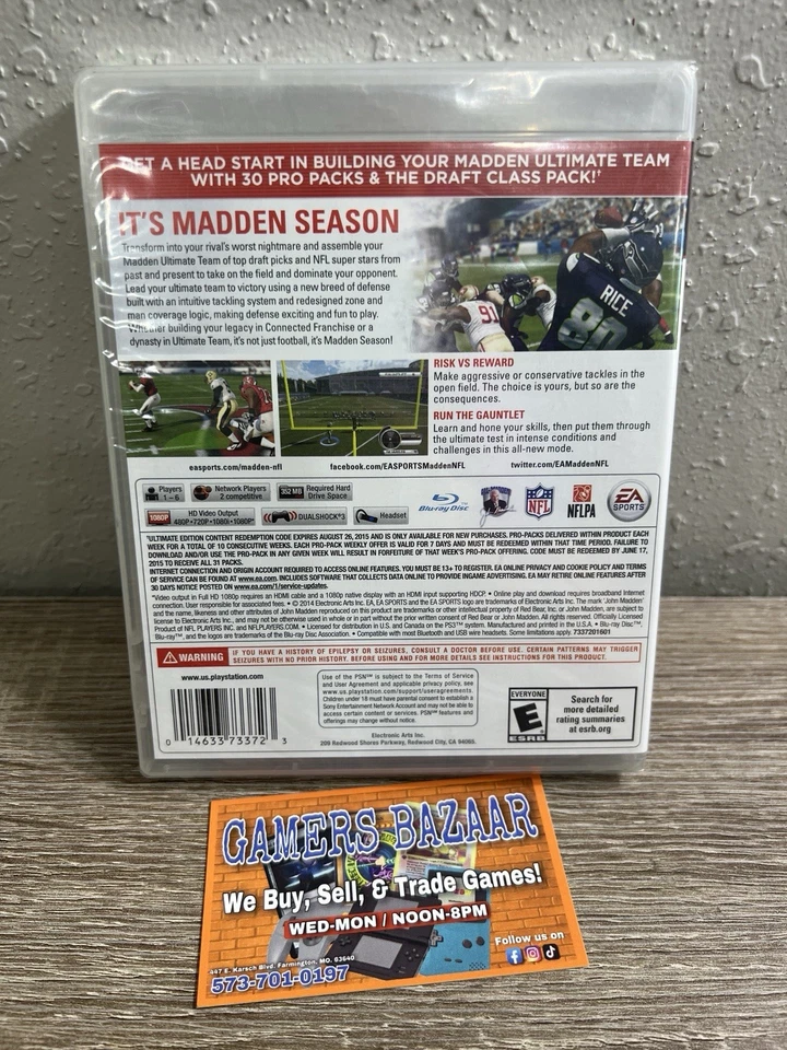🌟 Madden NFL 15 (Sony PS3 PlayStation 3, 2014) Brand New/ Factory Sealed‼️ - Image 2 of 4