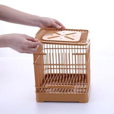 Plastic Bird Cage Carrier Food Holder Travel Bride Hanging Standing for Parrot