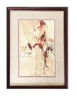Paulina Geerlings Orig Watercolor Wash Painting Abstract Nude Figure MCM CA Art