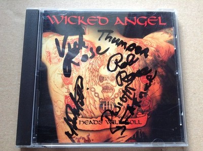 Wicked Angel - Heads Will Roll CD 1990 Noise N 0299 2 Germany Press (Autografi)