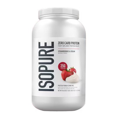 Worldwide 2 X Isopure Zero Carb Protein Powder Strawberries & Cream -- 44 Serv