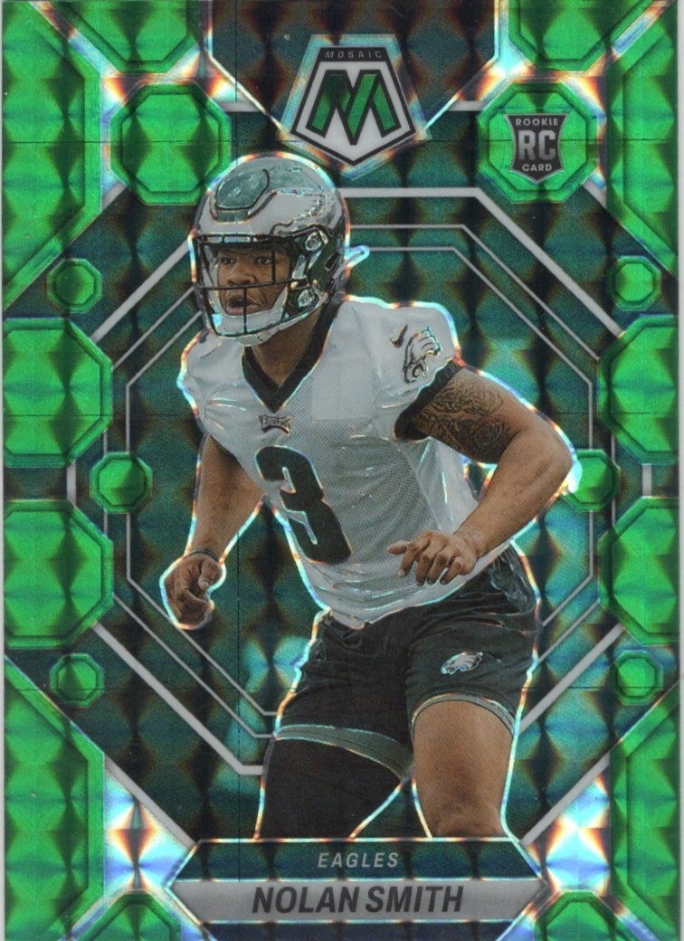 Nolan Smith Eagles 2023 Mosaic Green Rookie Card #353 Bx14b