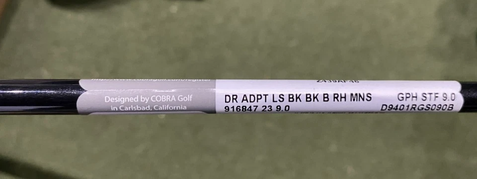 Cobra DS-ADAPT LS 9 Degree Driver With a DENALI 6.0 Stiff Shaft R/H Brand New - Image 3 of 4