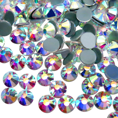 Hot Fix Crystal Flatback Rhinestones Round Diamond Glass Gems 4.0mm(SS16 1440pcs