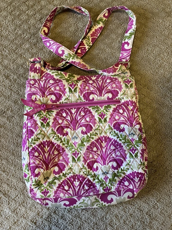 BOLSO BANDOLERA VERA BRADLEY MONEDERO FUCSIA JULEP TULIPÁN ESTAMPADO RETIRADO ¡Prístino! Foto 3 de 4