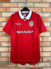 MANCHESTER UNITED 1999 HOME FOOTBALL SHIRT SOCCER JERSEY SCORE DRAW SIZE M