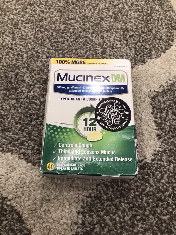 2 Boxes Mucinex DM 12-Hour Expectorant and Cough Tablet, 40 Count 11/26
