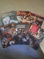 Six Vintage Leisure Arts Christmas Remembered Cross Stitch Collection Books.
