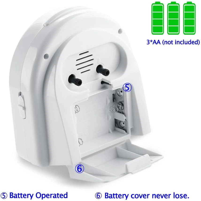 Peakeep Reloj Despertador Analógico Sin Marcos Silencioso, Opcional 7 Sonidos de Despertar con Vo Foto 4 de 4