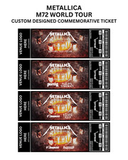 Metallica M72 Tour Custom Design Commemorative Concert Ticket