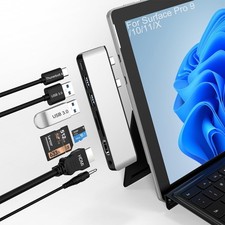 Surface Pro 9/10/11/X Docking Station, Surface Pro 11 USB Hub with 4K HDMI, USB-