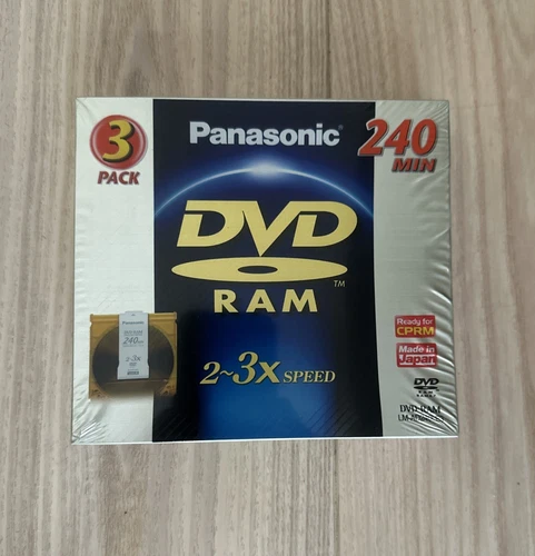3 x Panasonic DVD-RAM LM-AD240LE 9.4GB 240 Min Disc Removable Cartridge Type 4
