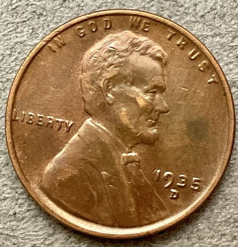 1935-D  Lincoln Wheat Cent - [XF EF] Extremely Fine Details (Cleaned) ~ B647
