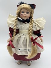 Porcelain Geppeddo 13-inch Doll, Blond Hair, Blue Eyes RED, WHITE, & BLUE 🇺🇸