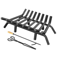 Fireplace Grate 30 Inch with 8 Support Legs Solid Steel Heavy Duty Log Holder