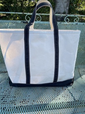 Vintage L.L. Bean Boat & Tote Made in USA Open Top Hard White