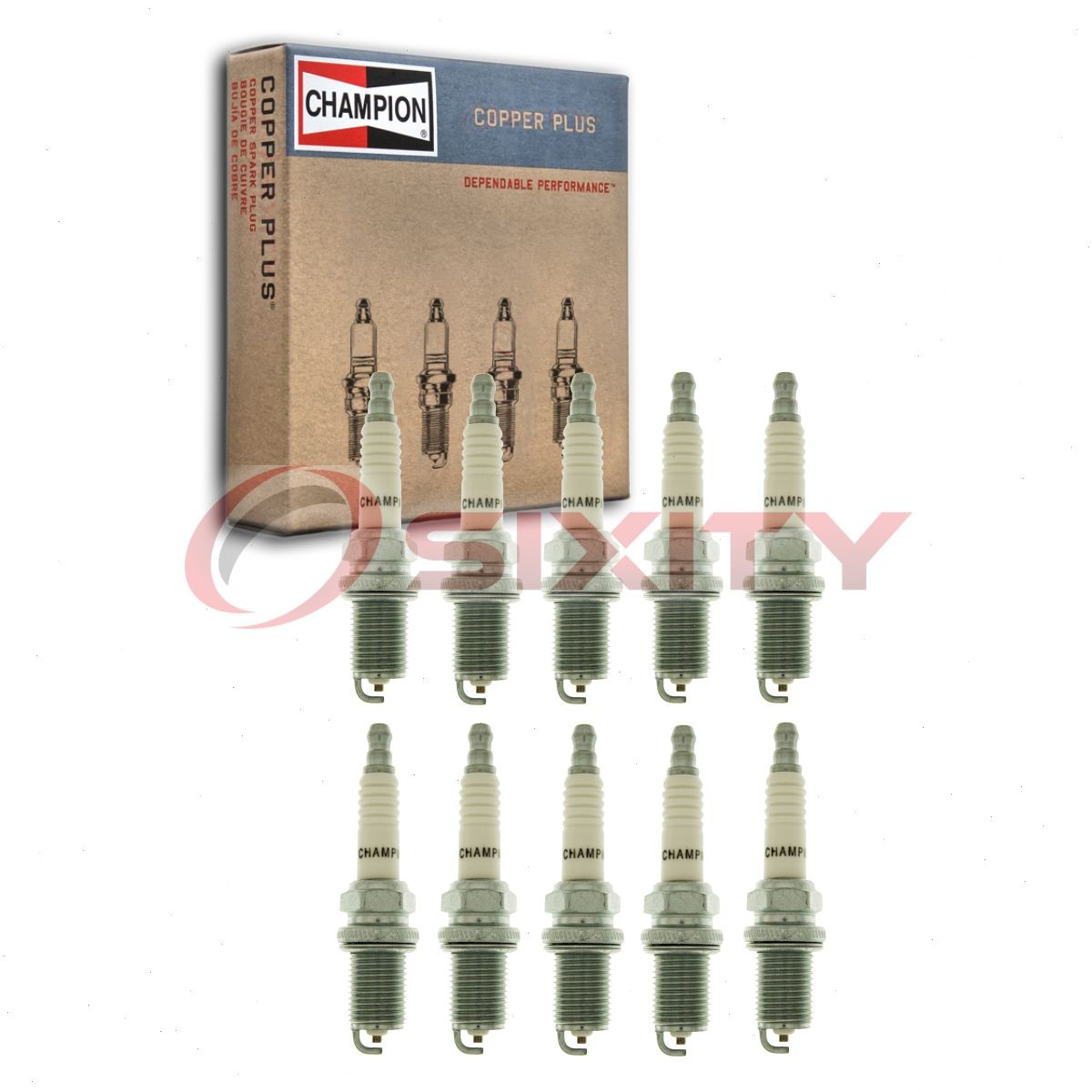 10 pc Champion Copper Plus 340 Spark Plugs for XS3922 RC7YC Q24PRZU11 wp