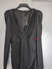 AX Paris black midi ruche dress- brand new 