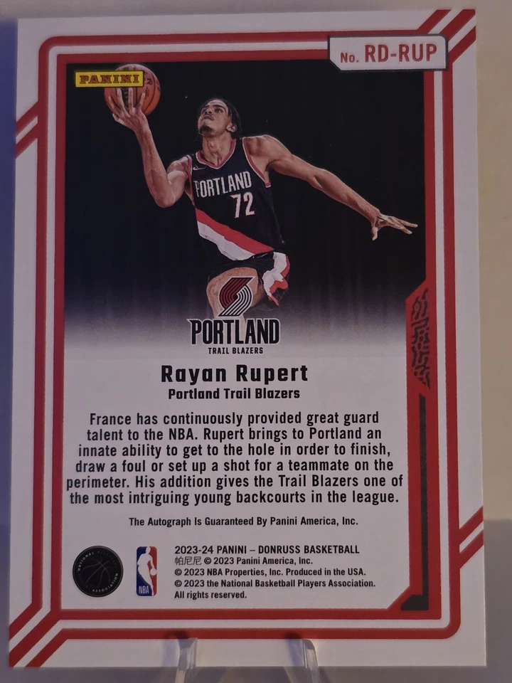 2023-24 Panini Donruss - Dominators Rayan Rupert RC Holo Auto /99 - Image 3 of 3