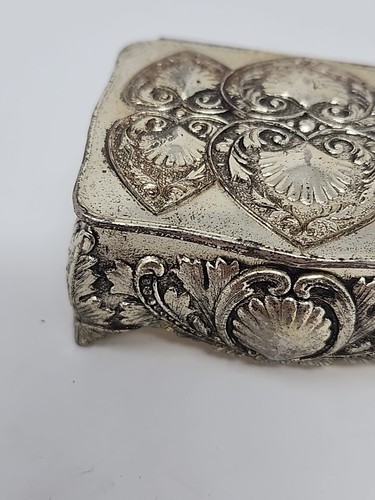 Vintage Jewelry Trinket Box Made In Japan Heart And Shells - Picture 2 of 22