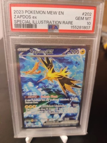 ZAPDOS EX 2023 POKEMON 151 SPECIAL ILLUSTRATION RARE #202 PSA 10