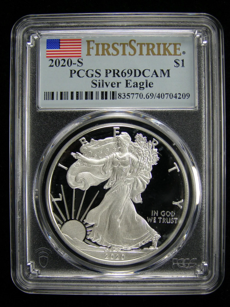 2020シルバー・イーグル・1ドルプルーフ銀貨PR70DCAM/トランプラベル