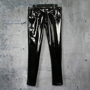 black glossy pants