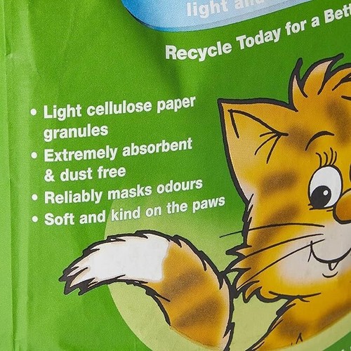 Gránulos de papel reciclado ligero e higiénico arena para gatos 12 litros - Imagen 3 de 4