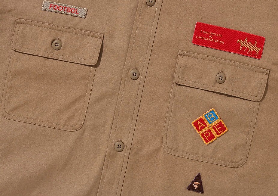 エイプ　RELAXED FIT BOYSCOUT SHIRT 2023SS A BATHNIG APE Men's BAPE RELAXED FIT BOYSCOUT SHIRT