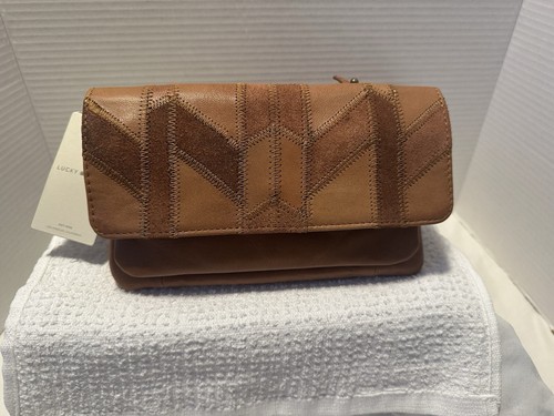 Lucky Brand Tan Leather Patchwork Axil Wallet Convertible Crossbody Purse NWT - Picture 9 of 9