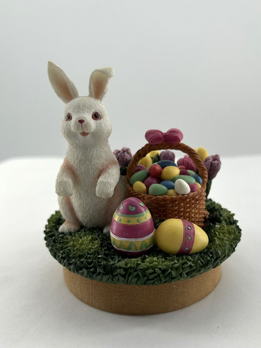 Our America Gift Easter Bunny Candle Topper Eggs with Flowers in Basket - Picture 2 of 15