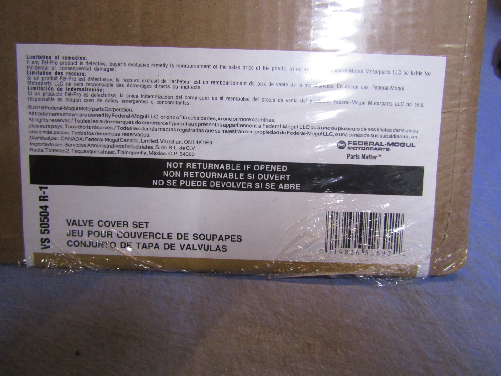 1 FELPRO VS 50504 R1 Valve Cover Gasket Set NEW in Sealed FelPro