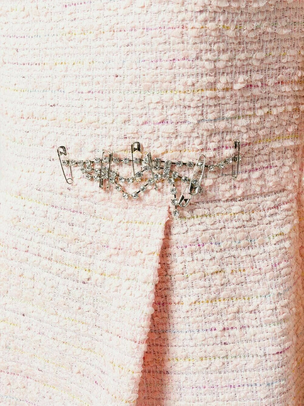 Abito MOSCHINO BOUTIQUE strass spille impreziosito tweed cambio taglia 4 IT 38 $930