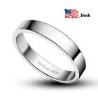 925 Solid Sterling Silver High Polish Plain Ring Comfort Fit Wedding Band Lovers