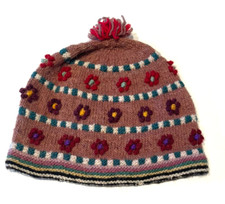 Peruvian Wool Handknit Ear Flap Beanie Vintage Childs
