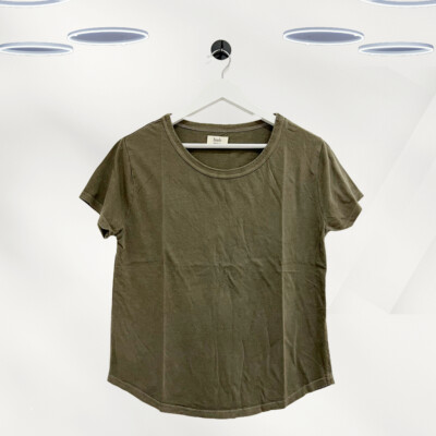 Ex Hush Women s Short Sleeve Cotton T-shirt in Khaki Green (Defect)